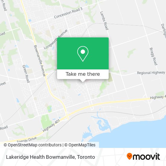 Lakeridge Health Bowmanville map