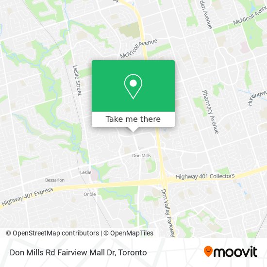 Don Mills Rd Fairview Mall Dr map