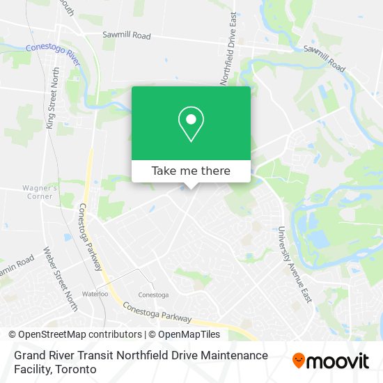 Grand River Transit Northfield Drive Maintenance Facility map