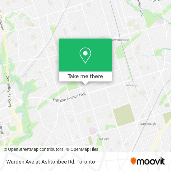 Warden Ave at Ashtonbee Rd map