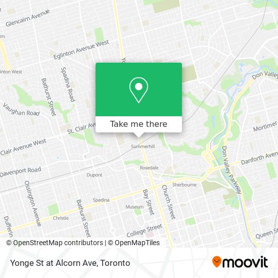 Yonge St at Alcorn Ave map