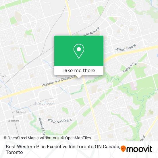 Best Western Plus Executive Inn Toronto ON Canada map