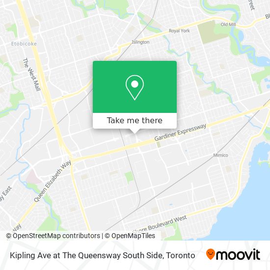 Kipling Ave at The Queensway South Side map