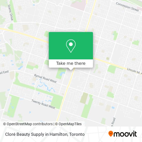 Cloré Beauty Supply in Hamilton map
