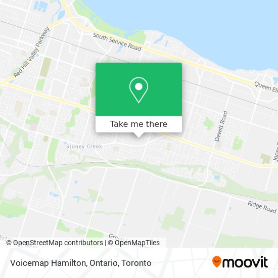 Voicemap Hamilton, Ontario map