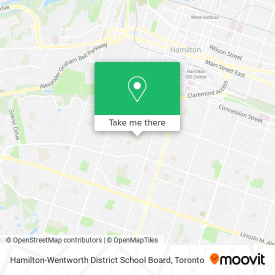 Hamilton-Wentworth District School Board map