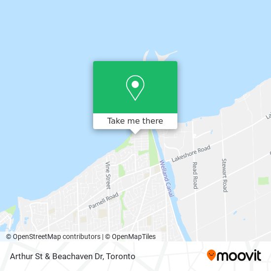 Arthur St & Beachaven Dr map