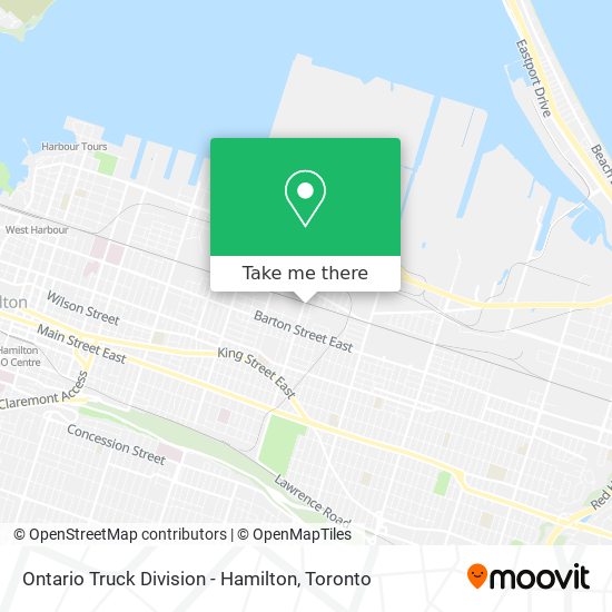 Ontario Truck Division - Hamilton map