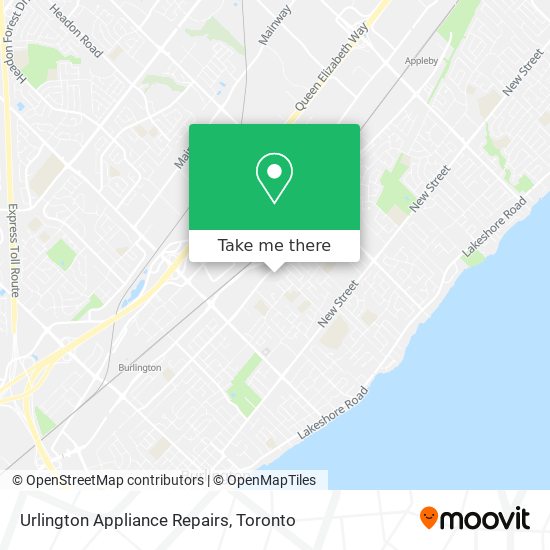 Urlington Appliance Repairs map