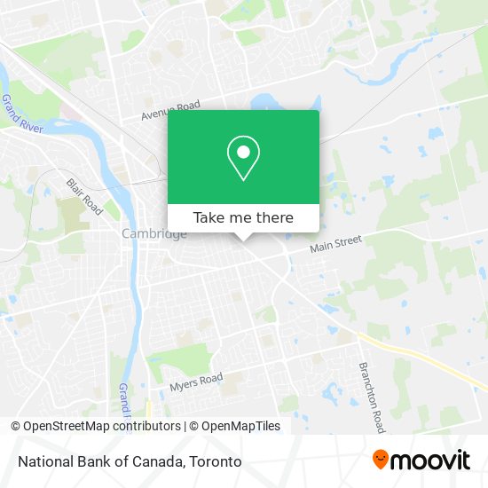 National Bank of Canada map