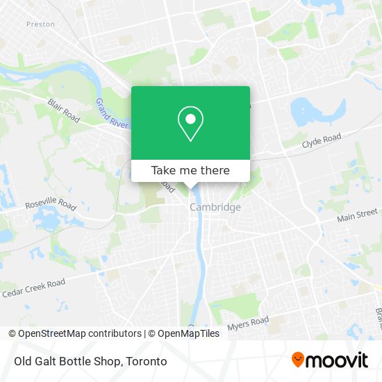 Old Galt Bottle Shop map