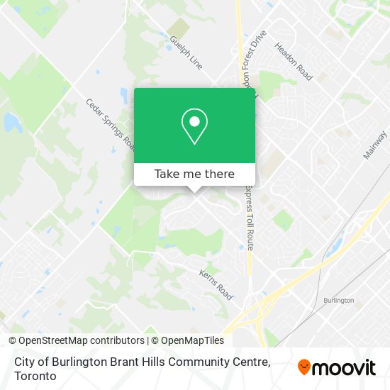 City of Burlington Brant Hills Community Centre map