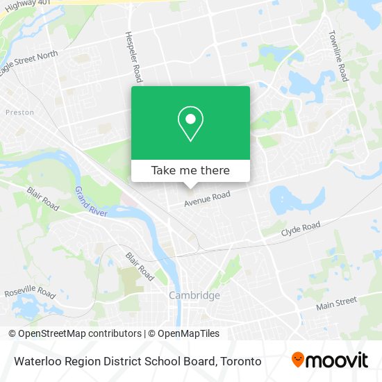 Waterloo Region District School Board map