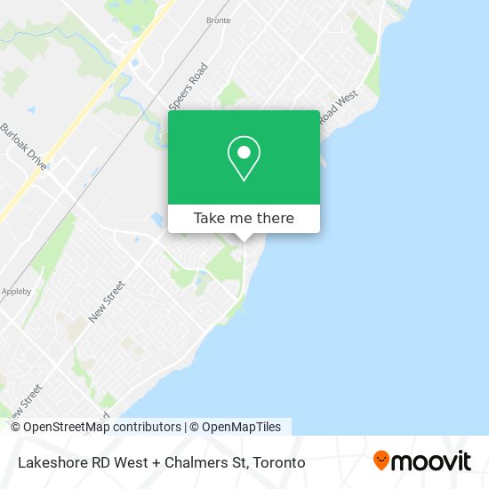 Lakeshore RD West + Chalmers St map