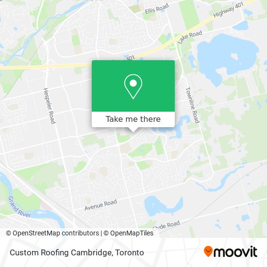 Custom Roofing Cambridge map