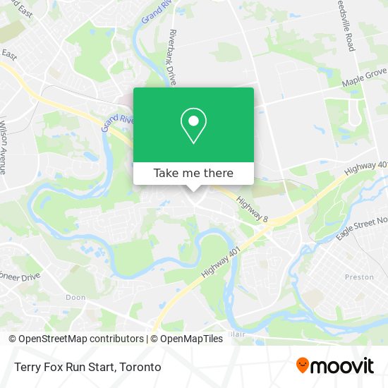 Terry Fox Run Start map