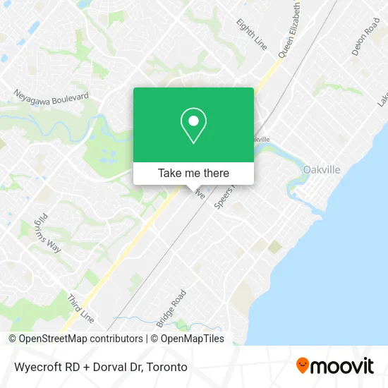 Wyecroft RD + Dorval Dr map