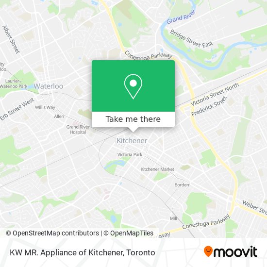 KW MR. Appliance of Kitchener map