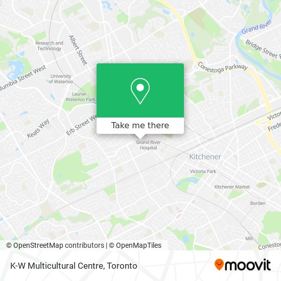 K-W Multicultural Centre map
