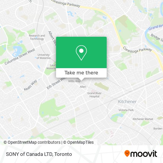 SONY of Canada LTD map