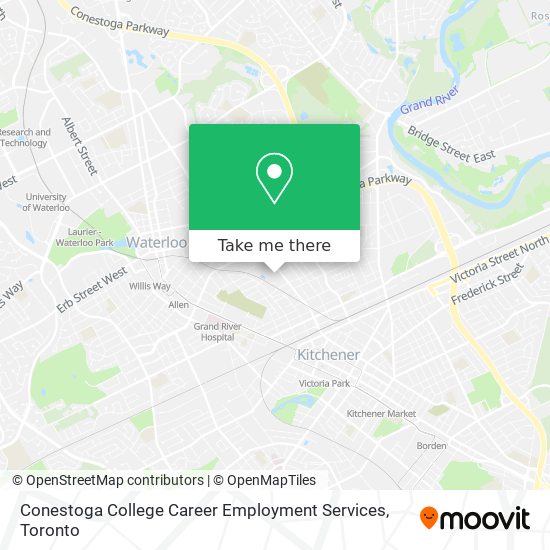 Conestoga College Career Employment Services map