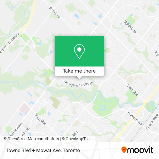 Towne Blvd + Mowat Ave map