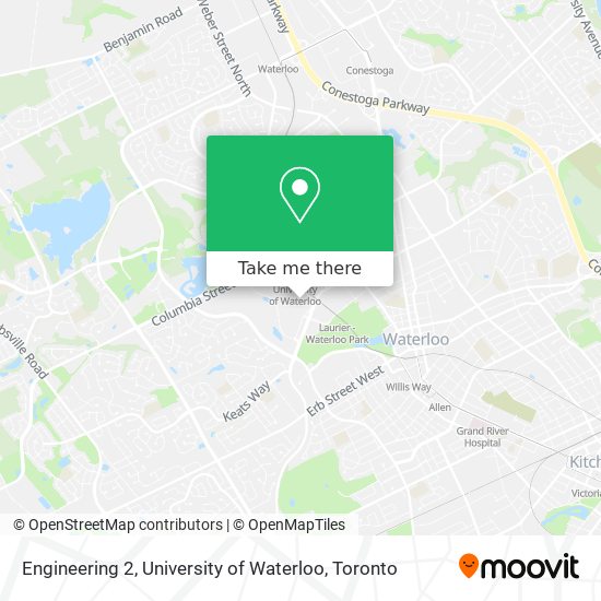 Engineering 2, University of Waterloo map