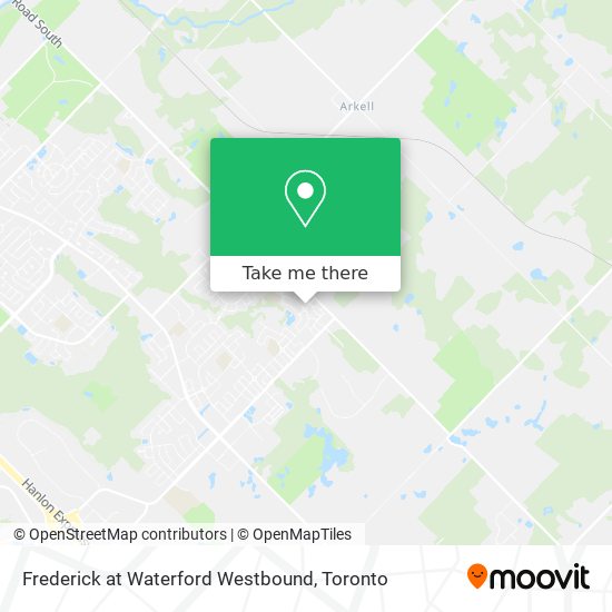 Frederick at Waterford Westbound map