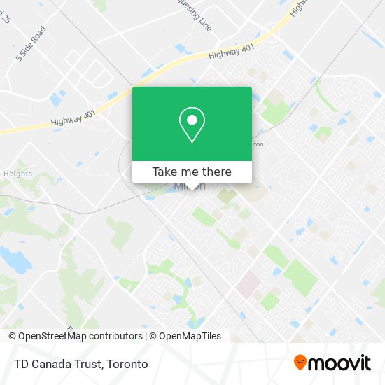 TD Canada Trust map