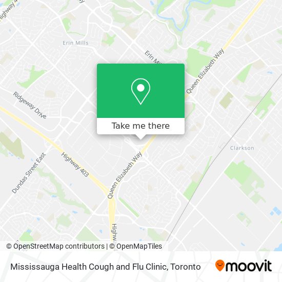 Mississauga Health Cough and Flu Clinic map