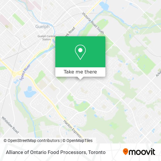 Alliance of Ontario Food Processors map