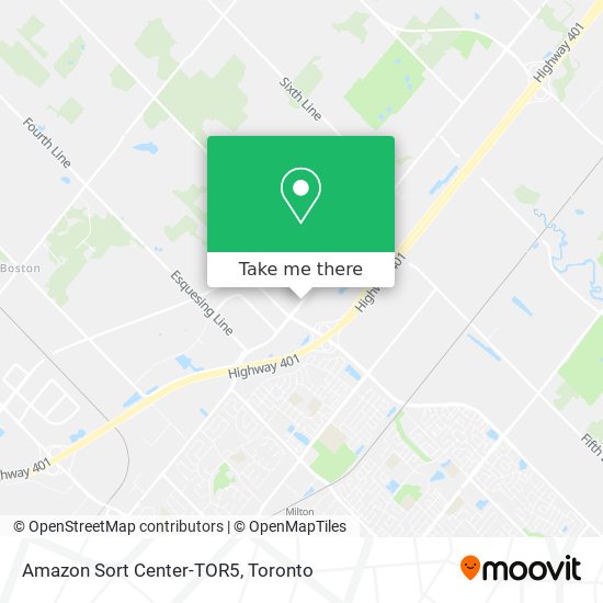 Amazon Sort Center-TOR5 map