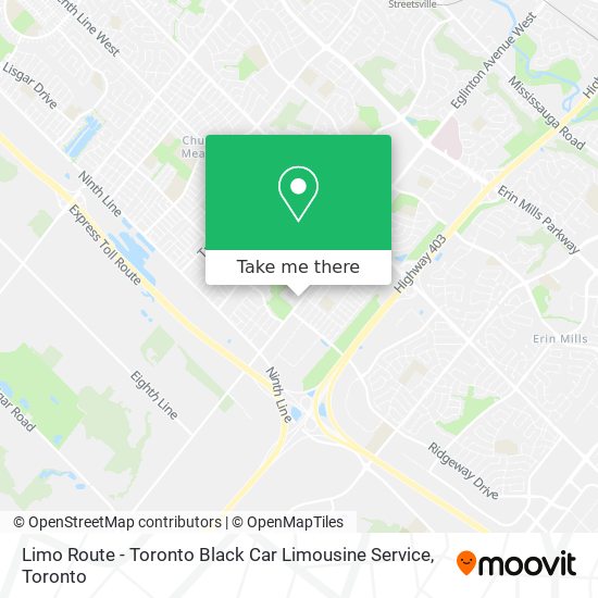 Limo Route - Toronto Black Car Limousine Service map