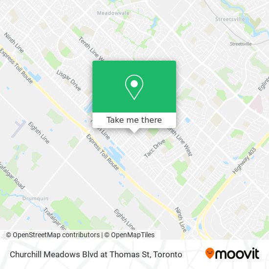 Churchill Meadows Blvd at Thomas St map