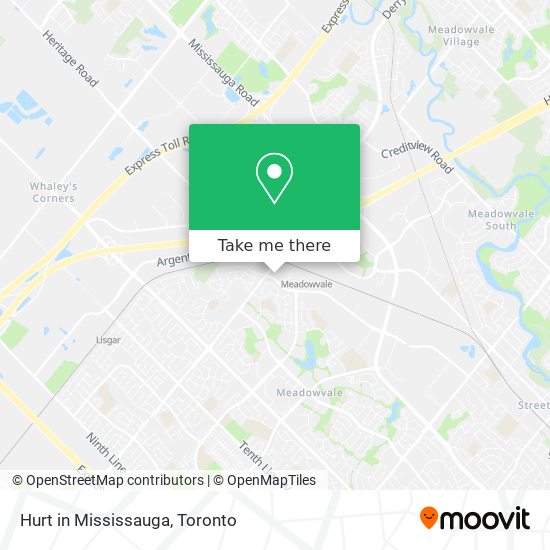 Hurt in Mississauga map