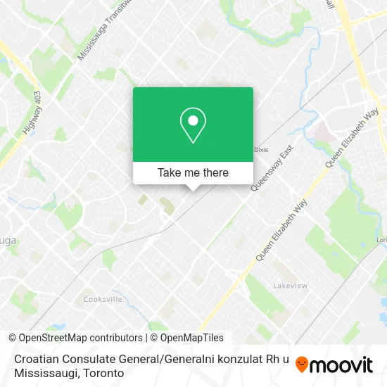 Croatian Consulate General / Generalni konzulat Rh u Mississaugi map