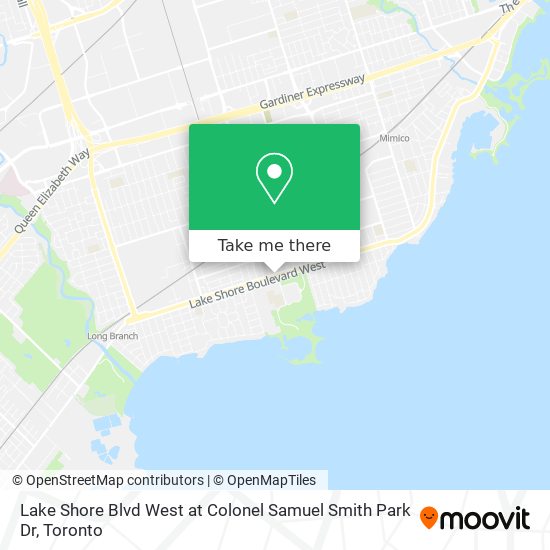 Lake Shore Blvd West at Colonel Samuel Smith Park Dr plan