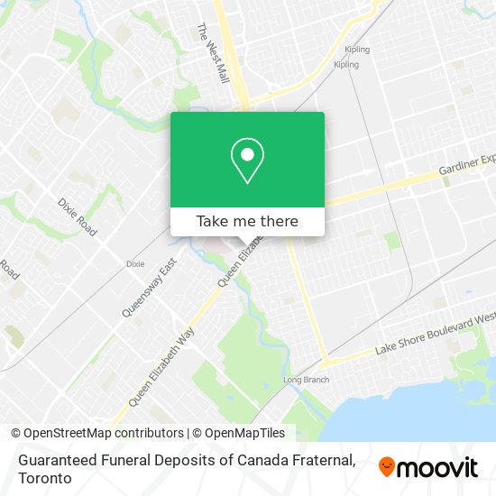 Guaranteed Funeral Deposits of Canada Fraternal map