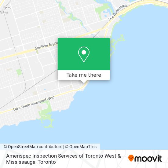 Amerispec Inspection Services of Toronto West & Mississauga map