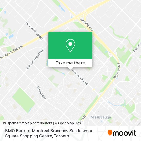 BMO Bank of Montreal Branches Sandalwood Square Shopping Centre map