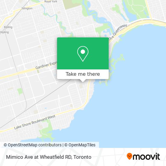 Mimico Ave at Wheatfield RD map