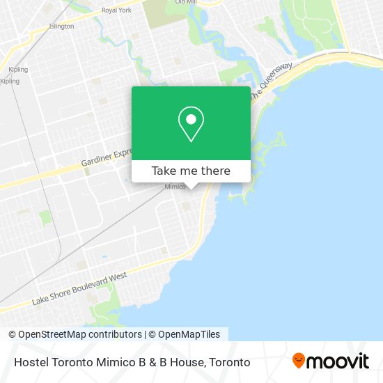 Hostel Toronto Mimico B & B House map