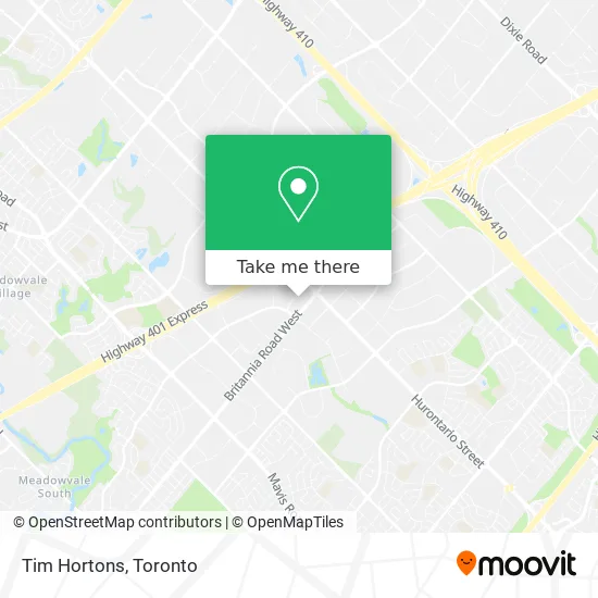 Tim Hortons map