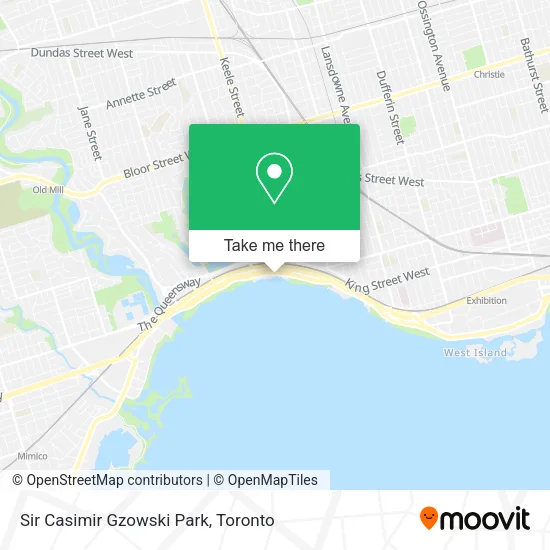 Sir Casimir Gzowski Park map
