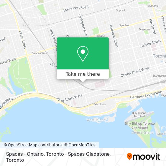 Spaces - Ontario, Toronto - Spaces Gladstone map