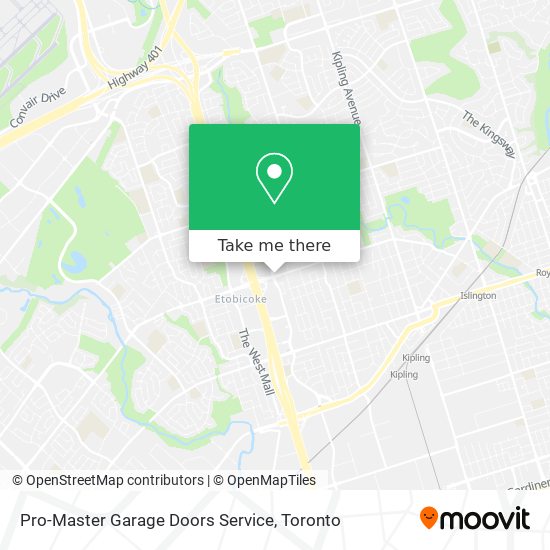 Pro-Master Garage Doors Service map