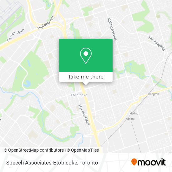Speech Associates-Etobicoke map