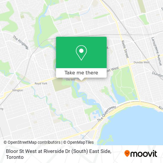Bloor St West at Riverside Dr (South) East Side map