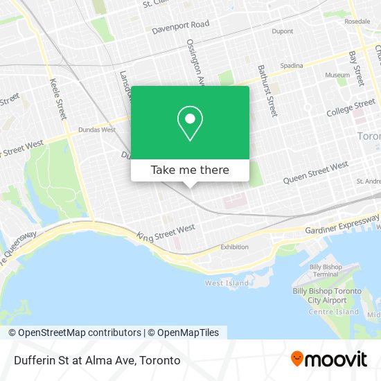 Dufferin St at Alma Ave map