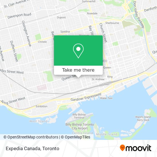 Expedia Canada map